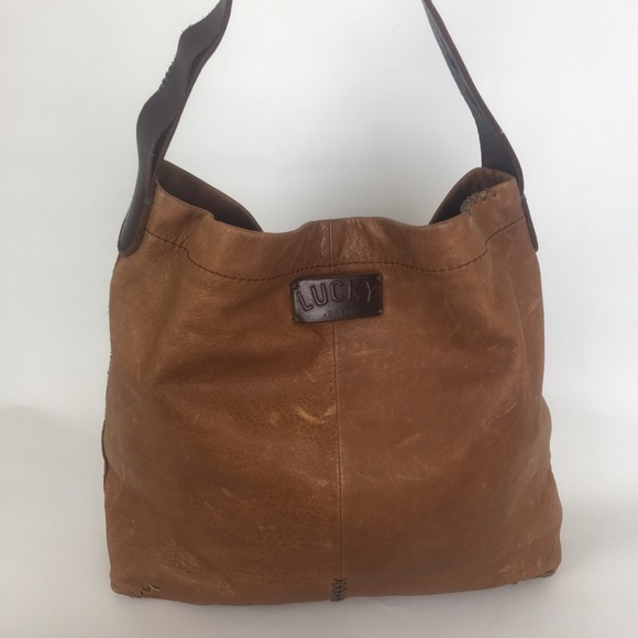 Lucky Brand Handbags - Lucky Brand Leather Boho Shoulder Bag